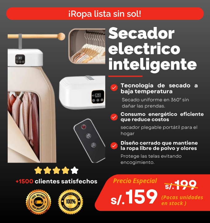SECADOR DE ROPA ELECTRICO MULTIFUNCIONAL